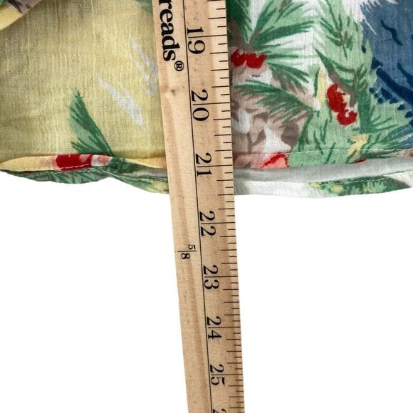 Chaps Blouse Top Womens Large Multi Tropical Print Sheer Off The Shoulder - Picture 12 of 14